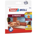 Bourrelet caoutchouc 3 x 7 mm d-profile extra-large brun 6m