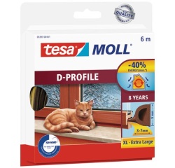 Bourrelet caoutchouc 3 x 7 mm d-profile extra-large brun 6m