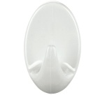 Crochet - Permanent - ovale - taille S - 43 x 26 x 20 mm - blanc - lot de 2