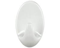 Crochet - Permanent - ovale - taille S - 43 x 26 x 20 mm - blanc - lot de 2