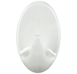 Crochet - Permanent - ovale - taille S - 43 x 26 x 20 mm - blanc - lot de 2