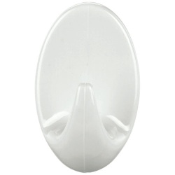 Crochet - Permanent - ovale - taille S - 43 x 26 x 20 mm - blanc - lot de 2