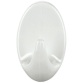 Crochet - Permanent - ovale - taille S - 43 x 26 x 20 mm - blanc - lot de 2