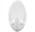 Crochet - Permanent - ovale - taille L - 55 x 33 x 26 mm - blanc - lot de 2