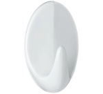 Crochet - Permanent - ovale - taille L - 55 x 33 x 26 mm - blanc - lot de 2