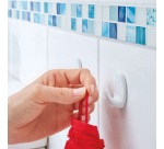 Crochet - Permanent - ovale - taille L - 55 x 33 x 26 mm - blanc - lot de 2