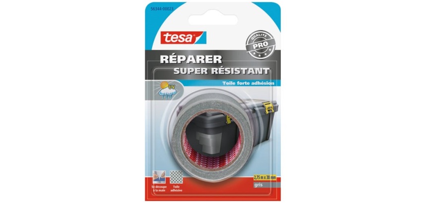 Ruban adhésif - Premium réparation toilé - super résistant - gris - 2,75 mm