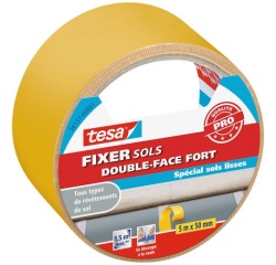 Adhésif fixation sols double face fort 5 m x 50 mm