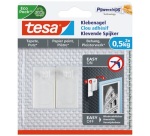 Clou adhésif - Powerstrips - pour papier peint & plâtre - supporte 0.5 Kg -