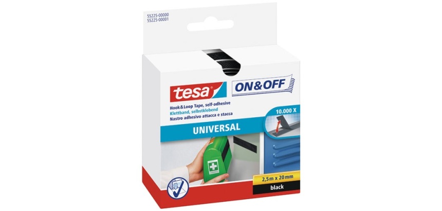 Bande ON&OFF auto agrippante velcro noir 2,5mx20mm