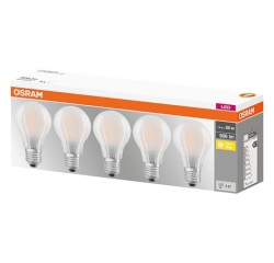 Ampoule Led dépolie 7 W E27 chaud - Lot de 5