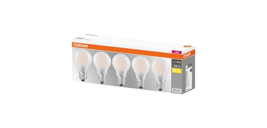 Ampoule Led - E27 - 7 W - Standard dépolie - Lot de 5