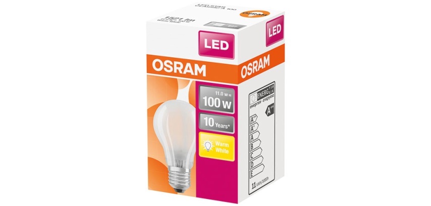 Ampoule Led dépolie de 11 W équivalent 100 W E27 Chaud