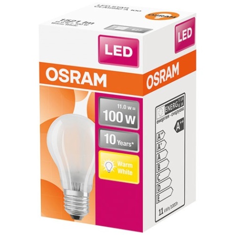 Ampoule Led dépolie de 11 W équivalent 100 W E27 Chaud