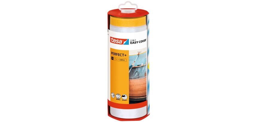 Easycover dérouleur + bache et ruban de masquage 17 m x 2.6 m
