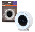 Horloge reveil rechargeable blanc avec veilleuse