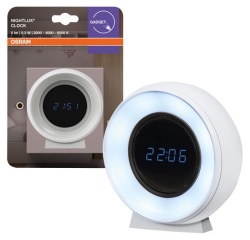 Horloge reveil rechargeable blanc avec veilleuse