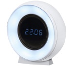 Horloge reveil rechargeable blanc avec veilleuse