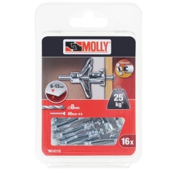 Cheville à expansion - D.4 x 33 mm - avec vis M4 - lot de 16