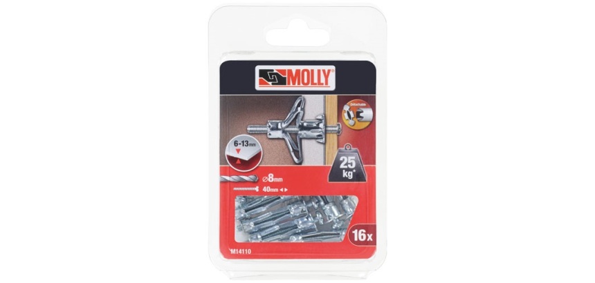 Cheville à expansion - D.4 x 33 mm - avec vis M4 - lot de 16