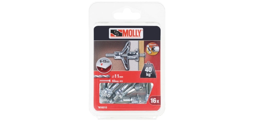Cheville à expansion - D.5 x 36 mm - avec vis M5 - lot de 16