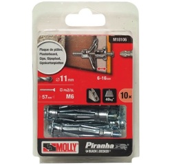 Cheville métallique à expension - D : 6 mm - l : 50 mm - avec vis métrique