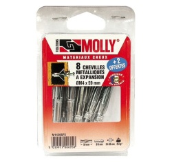 Cheville métallique à expension - D : 4 mm - l : 59 mm - avec vis métrique