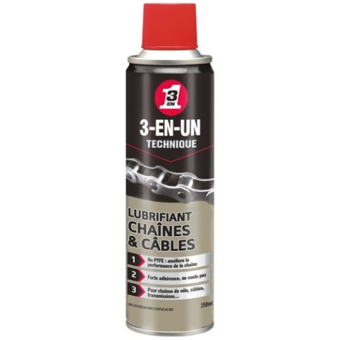 Bombe lubrifiant chaînes et câbles- 250 mL