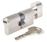 Cylindre à bouton Série 1000+ 30x30 mm nickelé - 6 goupilles - anti-perçage