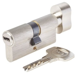 Cylindre à bouton Série 1000+ 30x30 mm nickelé - 6 goupilles - anti-perçage