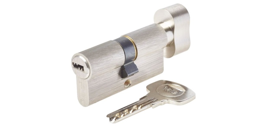 Cylindre à bouton Série 1000+ 30x30 mm nickelé - 6 goupilles - anti-perçage