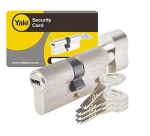 Cylindre à bouton Série 1000+ 30x30 mm nickelé - 6 goupilles - anti-perçage