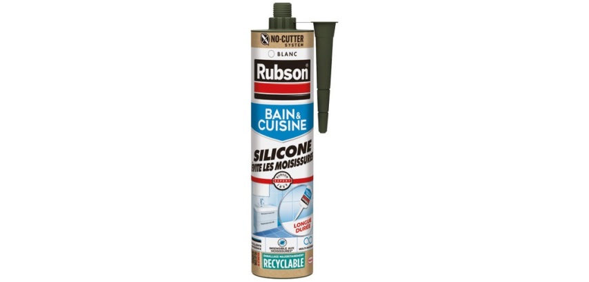 Mastic silicone 280 ml bain et Cuisine blanc