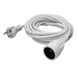 Rallonge - 5 m - 3G1.5mm² - blanc