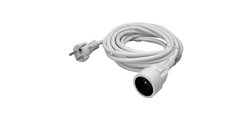 Rallonge - 5 m - 3G1.5mm² - blanc