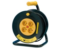 Enrouleur de chantier - 25 m - 3G1.5mm² - 4 prises - jaune