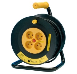 Enrouleur de chantier - 25 m - 3G1.5mm² - 4 prises - jaune