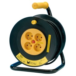 Enrouleur de chantier - 25 m - 3G1.5mm² - 4 prises - jaune