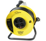 Enrouleur de chantier - 50 m - 3G1.5mm² - 4 prises - jaune