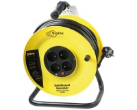 Enrouleur de chantier - 50 m - 3G1.5mm² - 4 prises - jaune