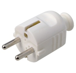 Fiche mâle - 16A  2P+T - blanc