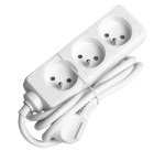 Bloc multiprises 3 prises 2P+T - 1.5 m - blanc