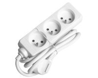 Bloc multiprises 3 prises 2P+T - 1.5 m - blanc