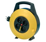 Enrouleur ménager - 10 m - 3G1.5 mm² - 4 prises -  noir/jaune