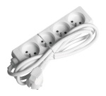 Bloc multiprises- 4x2P+T - 1.5m - blanc