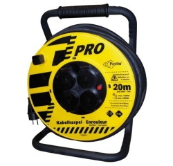 Enrouleur de chantier - en néoprène - 20 m - 3G2.5mm² - 4 prises - IP44 - j