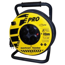 Enrouleur de chantier - en néoprène - 20 m - 3G2.5mm² - 4 prises - IP44 - j