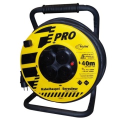 Enrouleur de chantier - en néoprène - 40 m - 3G2.5mm² - 4 prises - IP44 - j