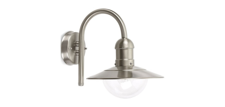 Applique murale - extérieure - Ina - inox - E27 - 60W - gris