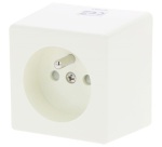 Prise 2P+T - en saillie - crème